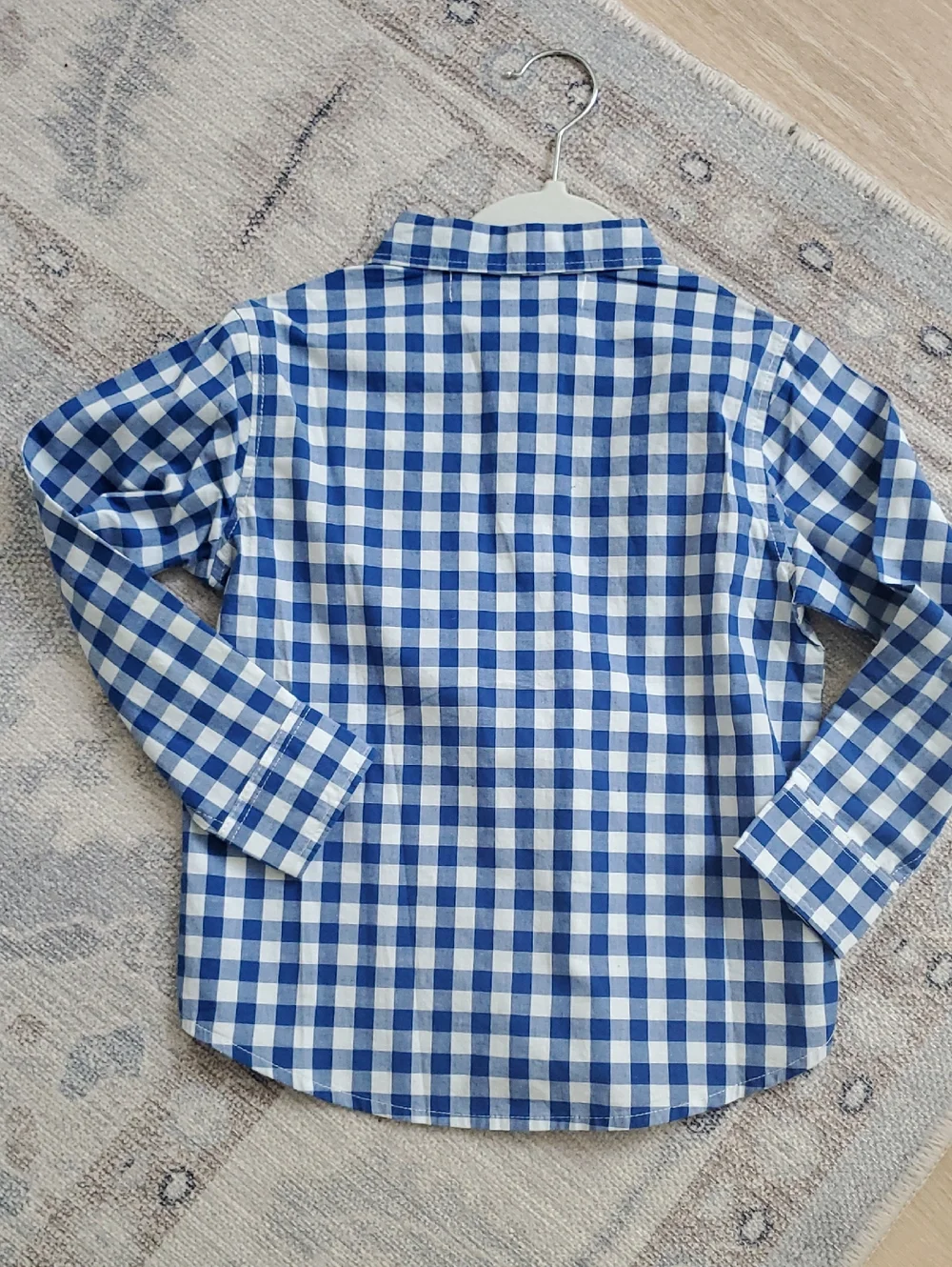 NWOT Old Navy Boys Blue Gingham Button - Down Shirt Built-in Flex SzXS (5)